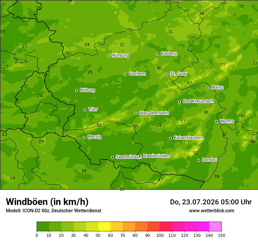 Maximale Windböen