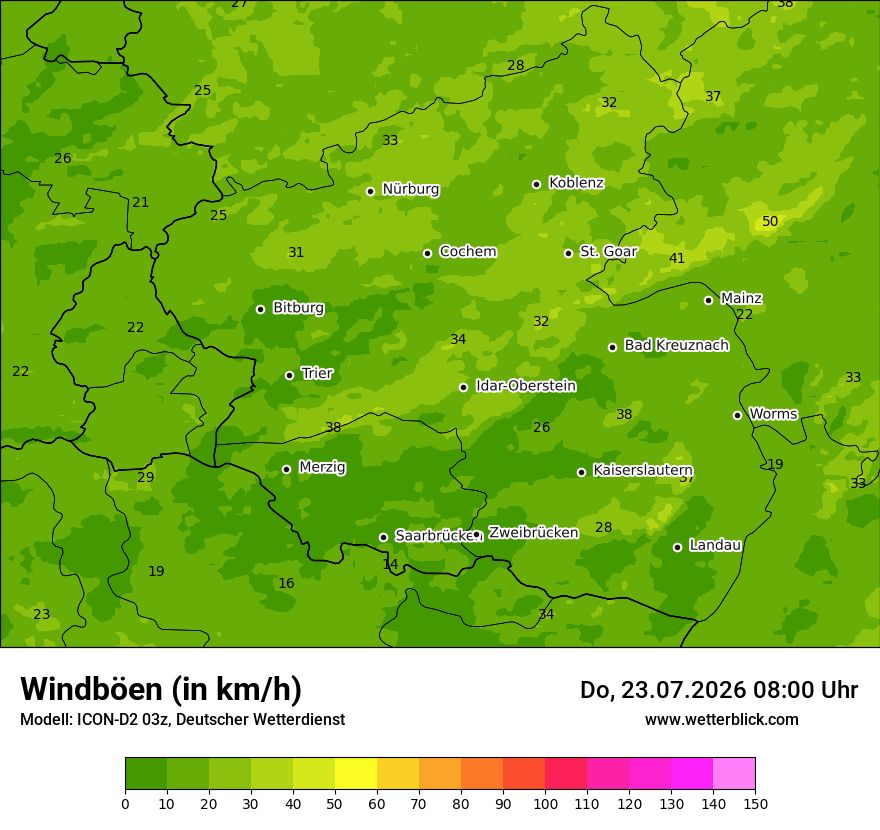 Maximale Windböen