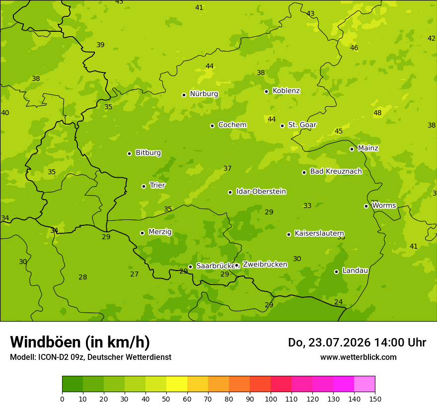 Maximale Windböen