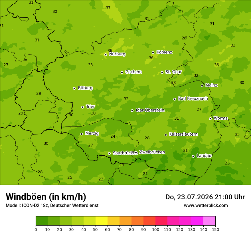 Maximale Windböen