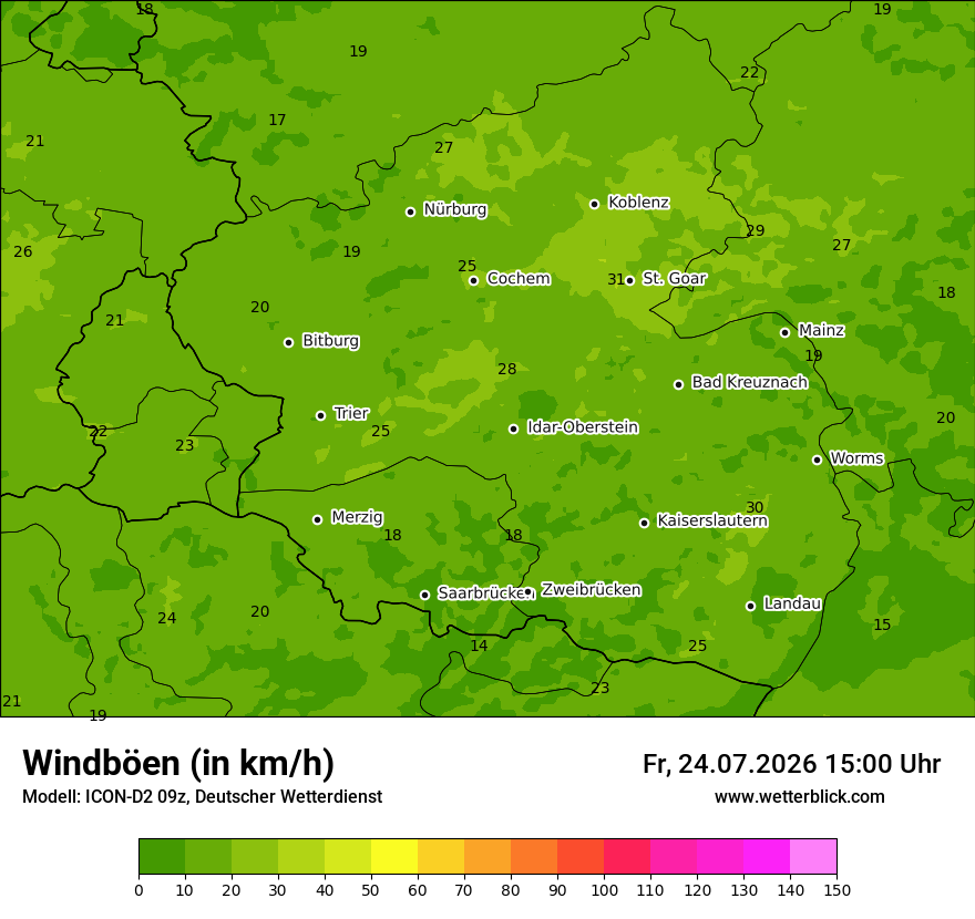 Maximale Windböen