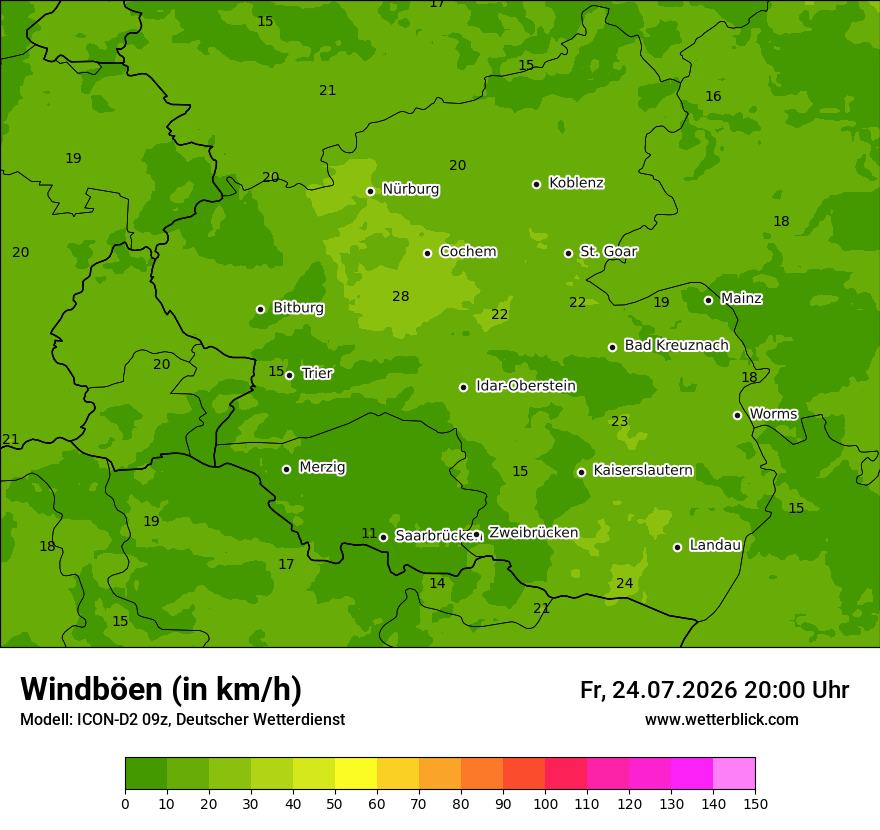 Maximale Windböen