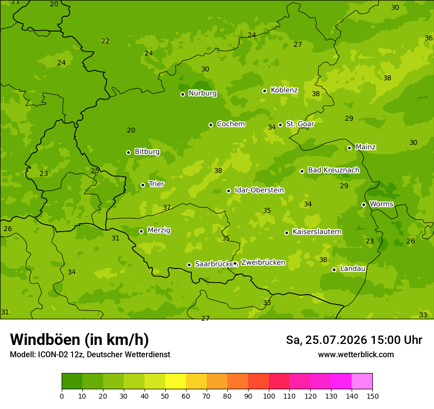 Maximale Windböen