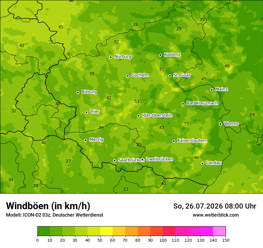 Maximale Windböen