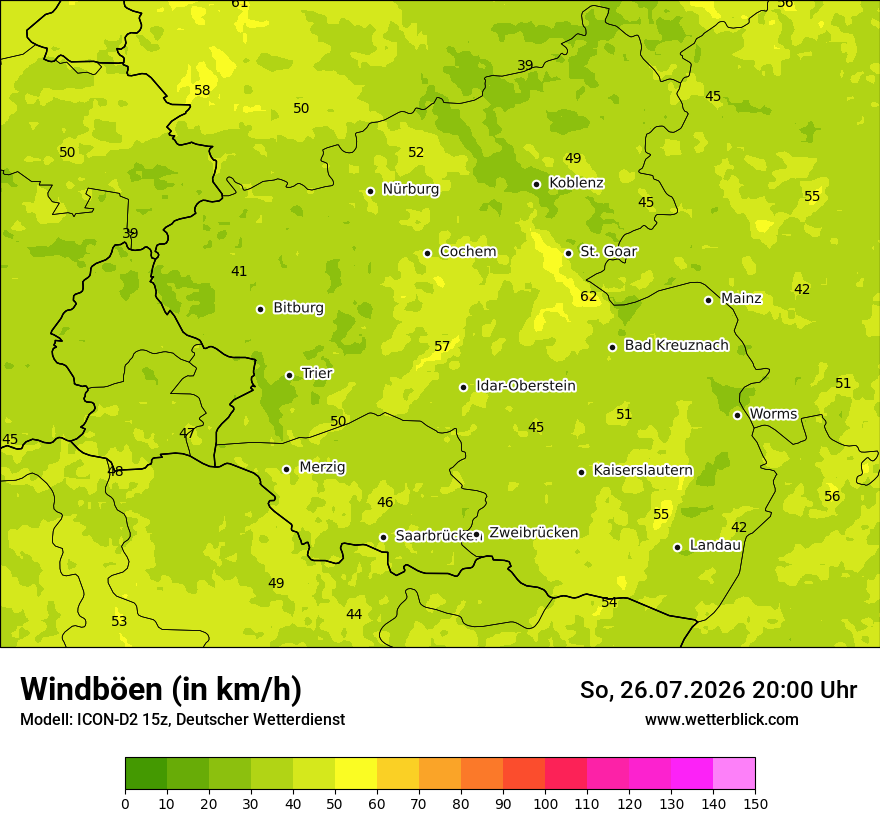 Maximale Windböen