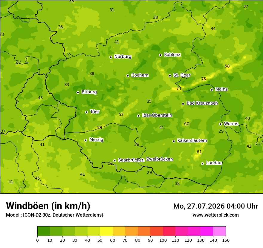 Maximale Windböen