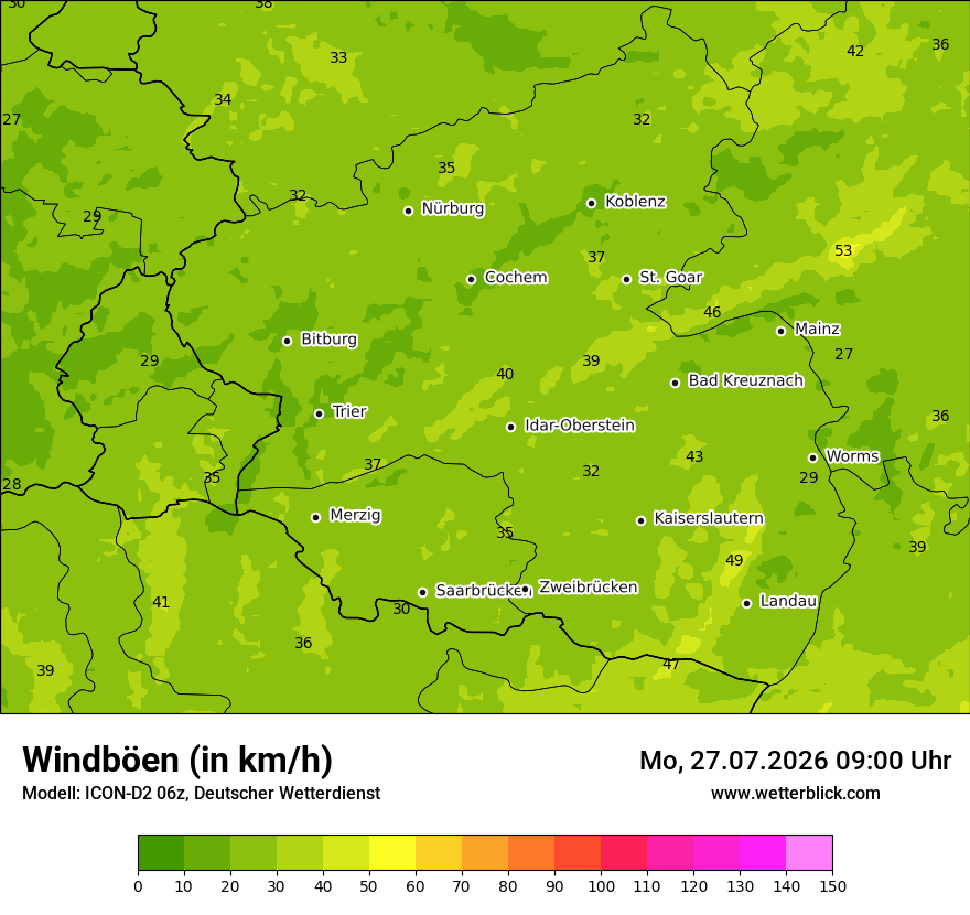 Maximale Windböen