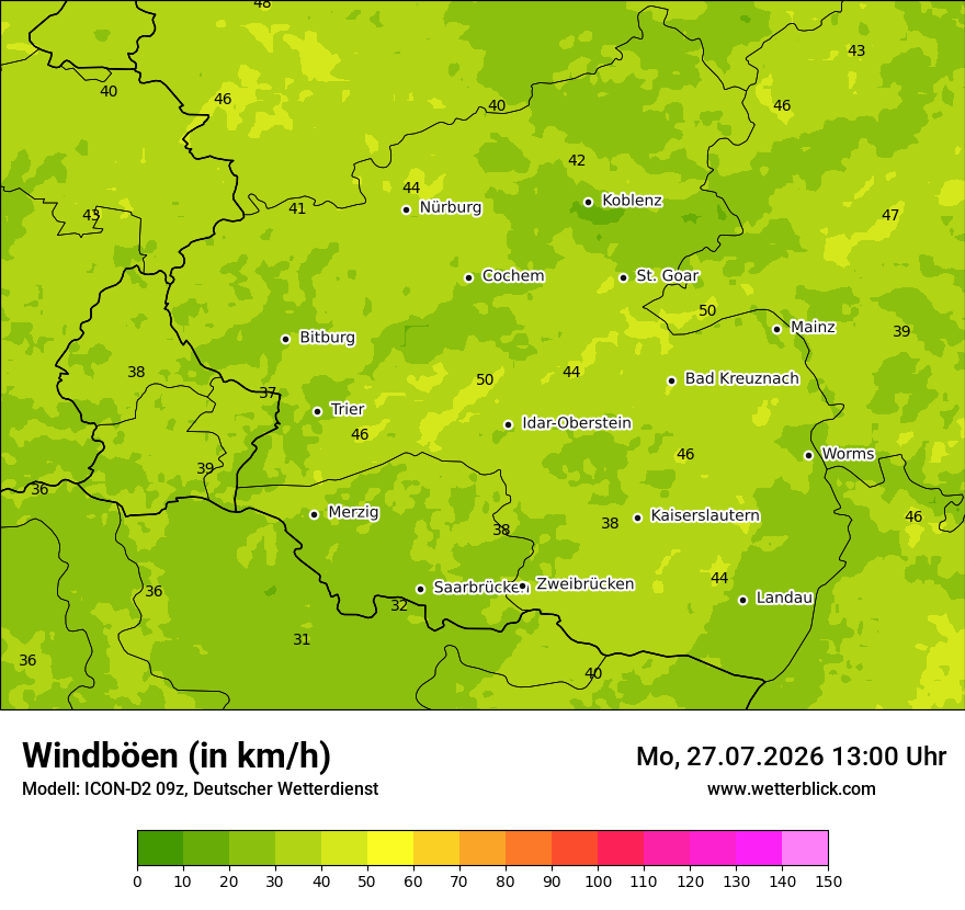 Maximale Windböen