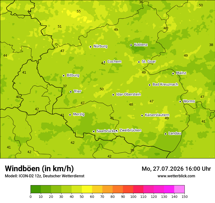 Maximale Windböen