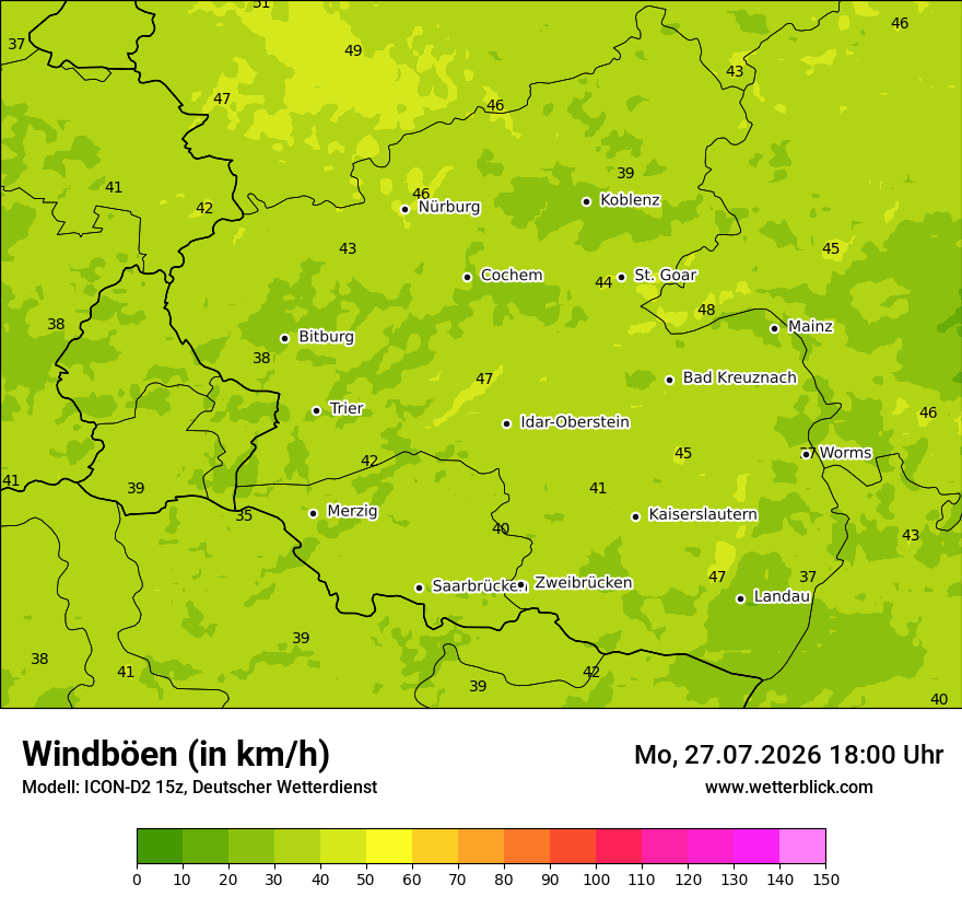 Maximale Windböen