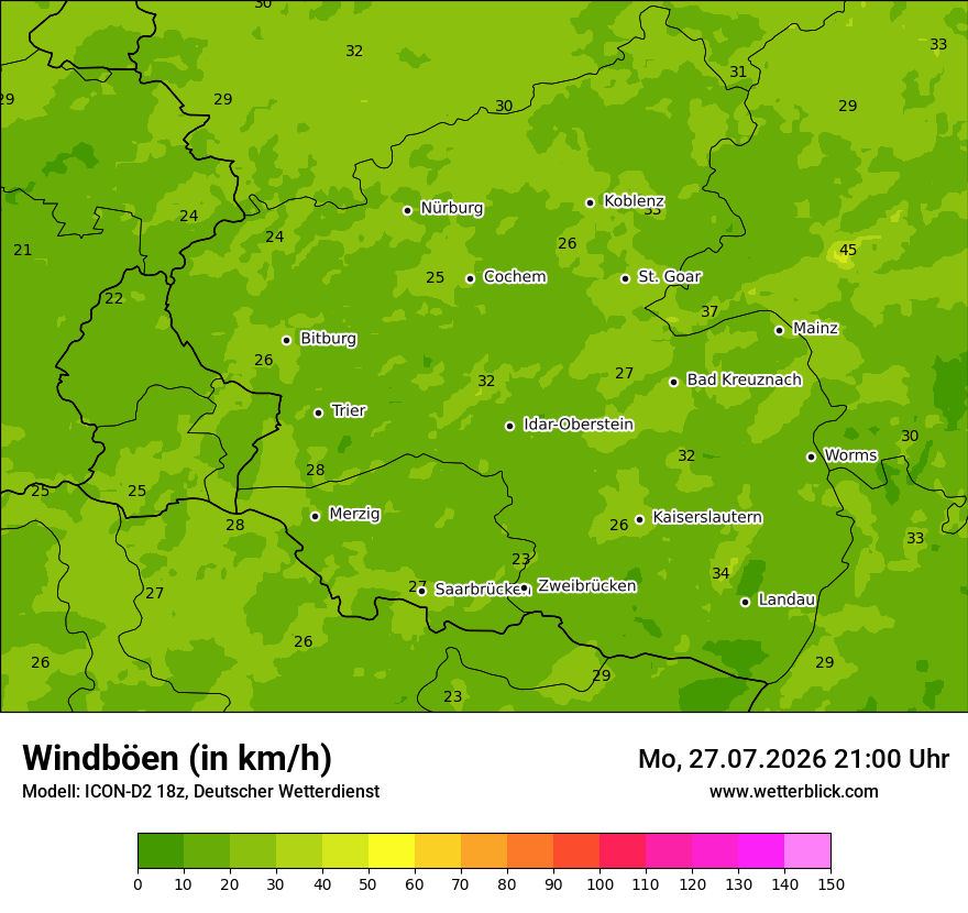 Maximale Windböen