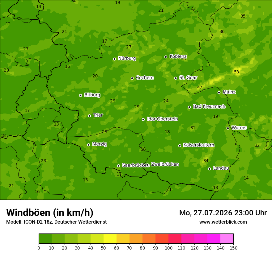 Maximale Windböen