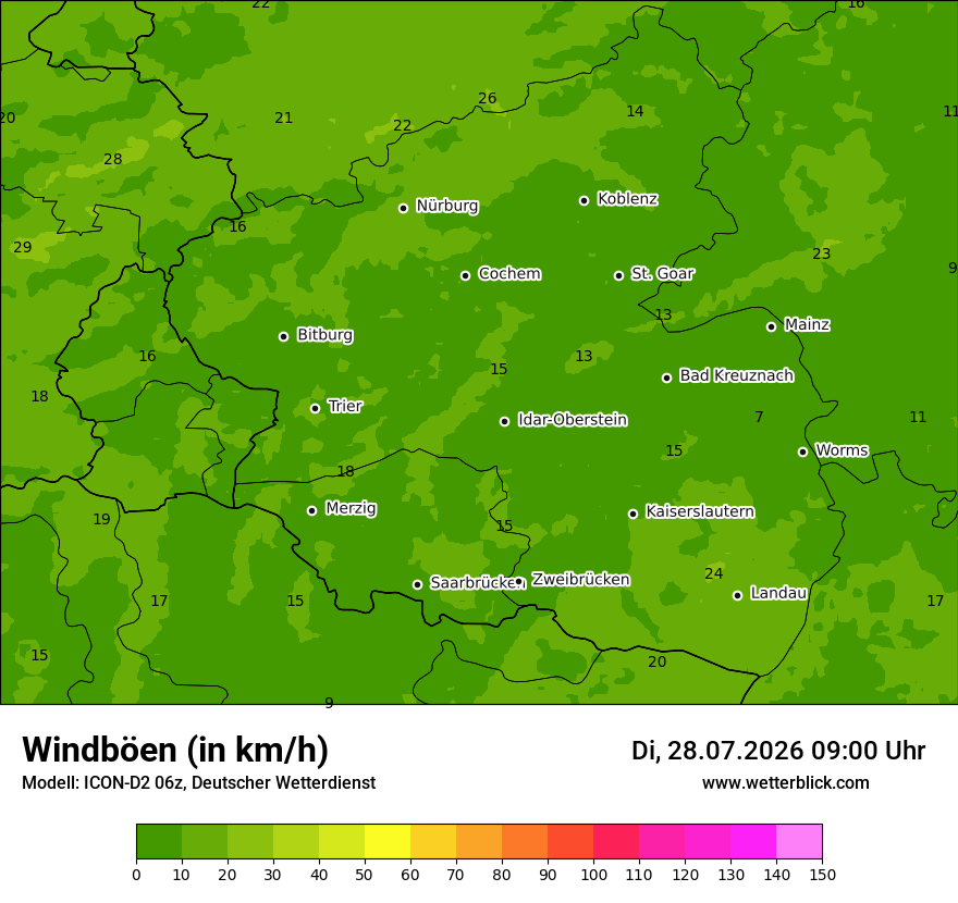 Maximale Windböen