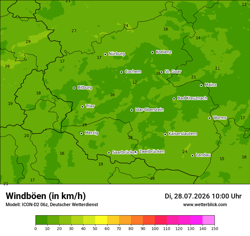 Maximale Windböen