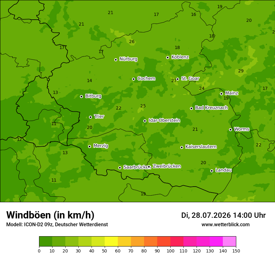 Maximale Windböen