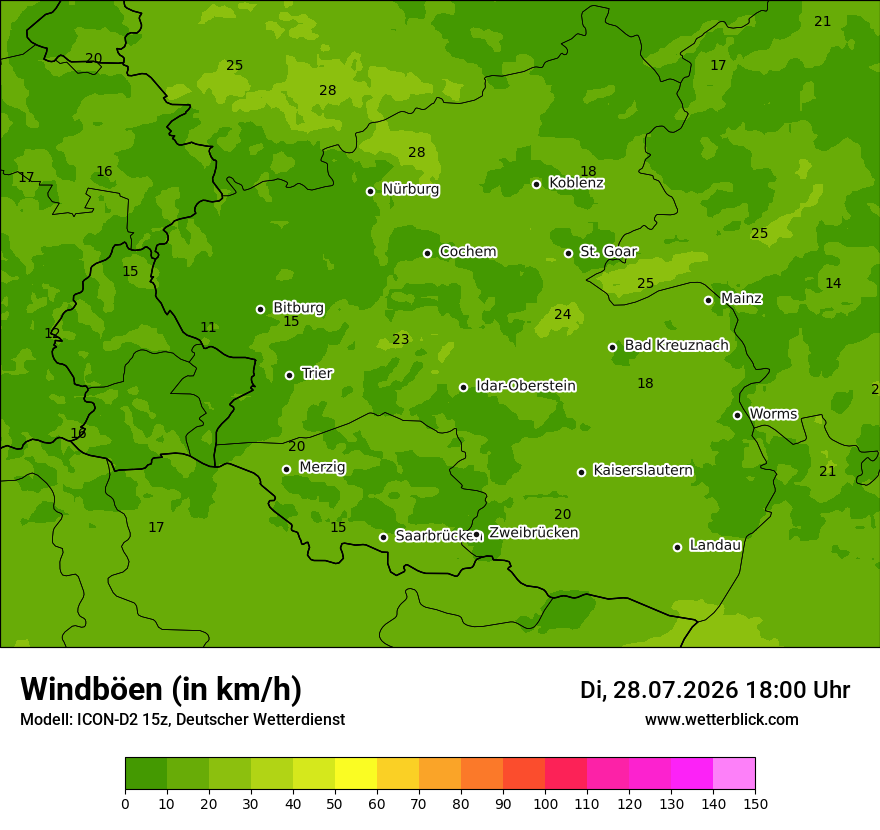 Maximale Windböen