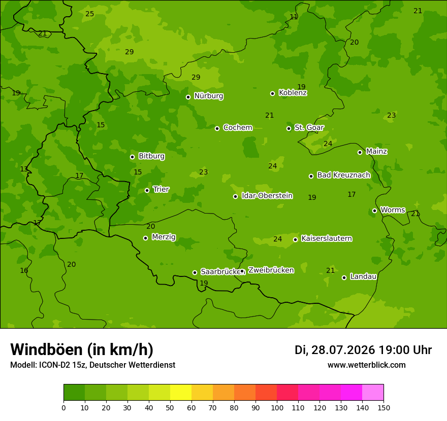Maximale Windböen