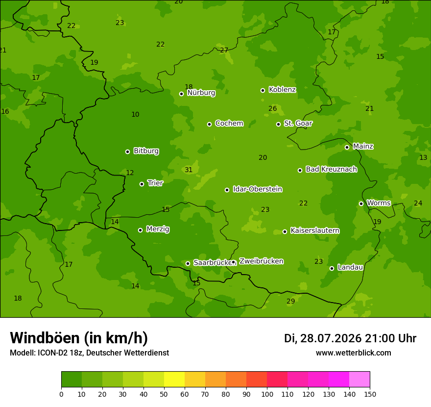 Maximale Windböen