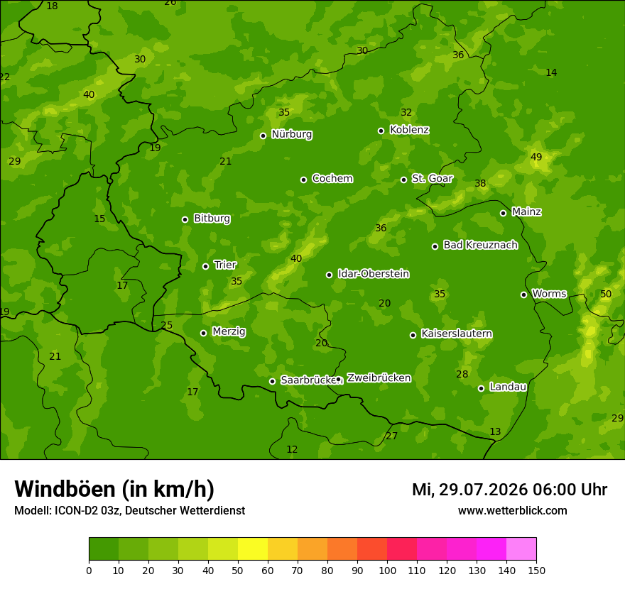 Maximale Windböen