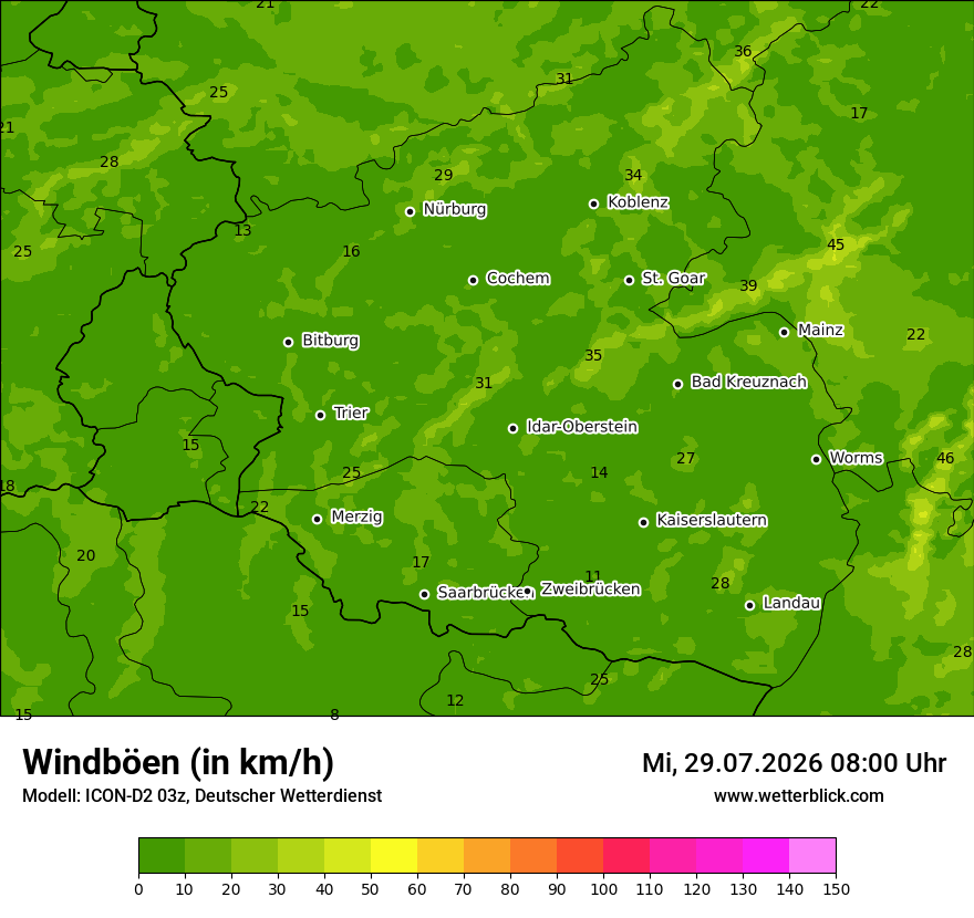 Maximale Windböen
