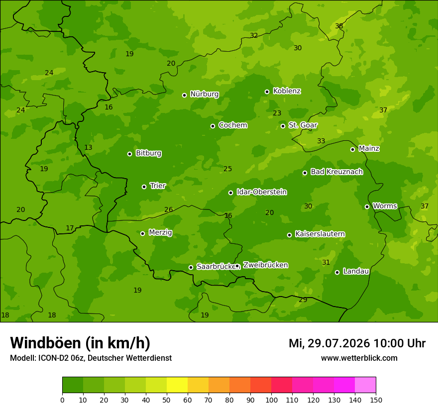 Maximale Windböen