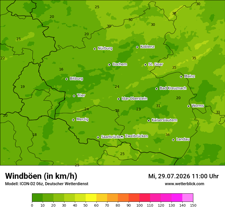 Maximale Windböen