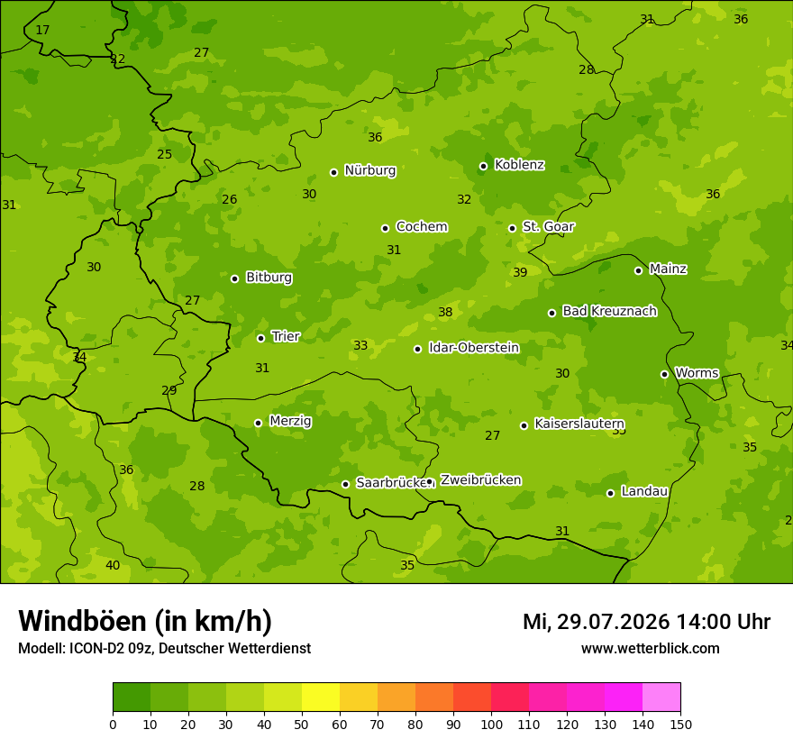 Maximale Windböen