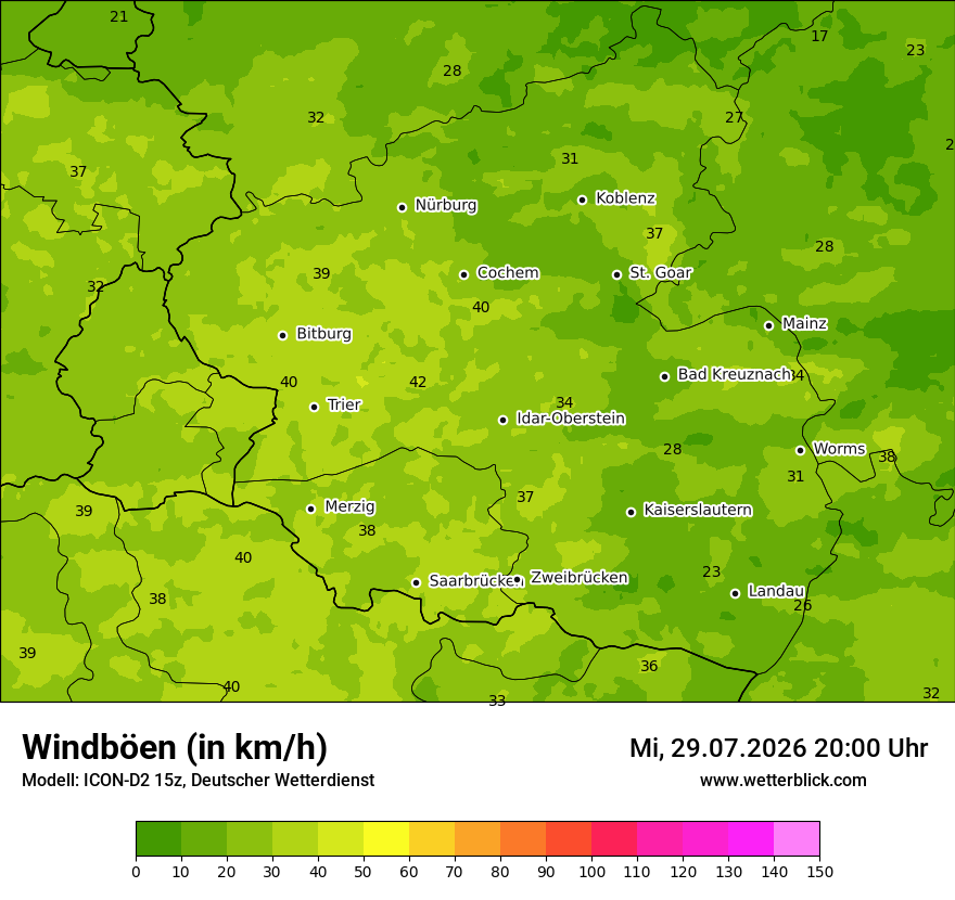 Maximale Windböen
