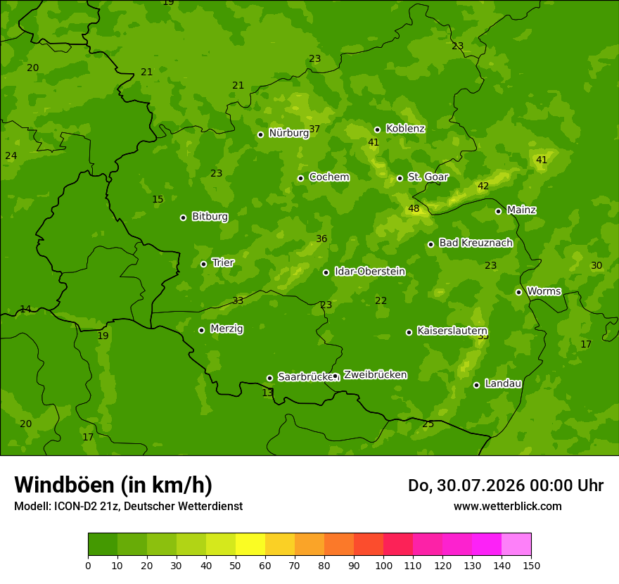 Maximale Windböen