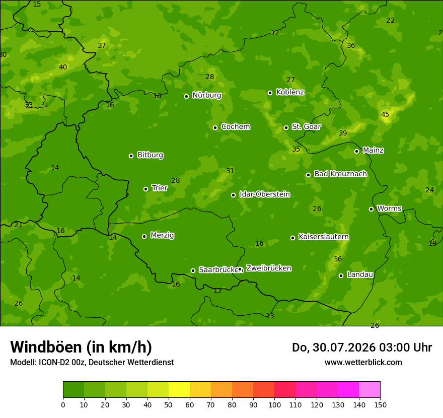 Maximale Windböen
