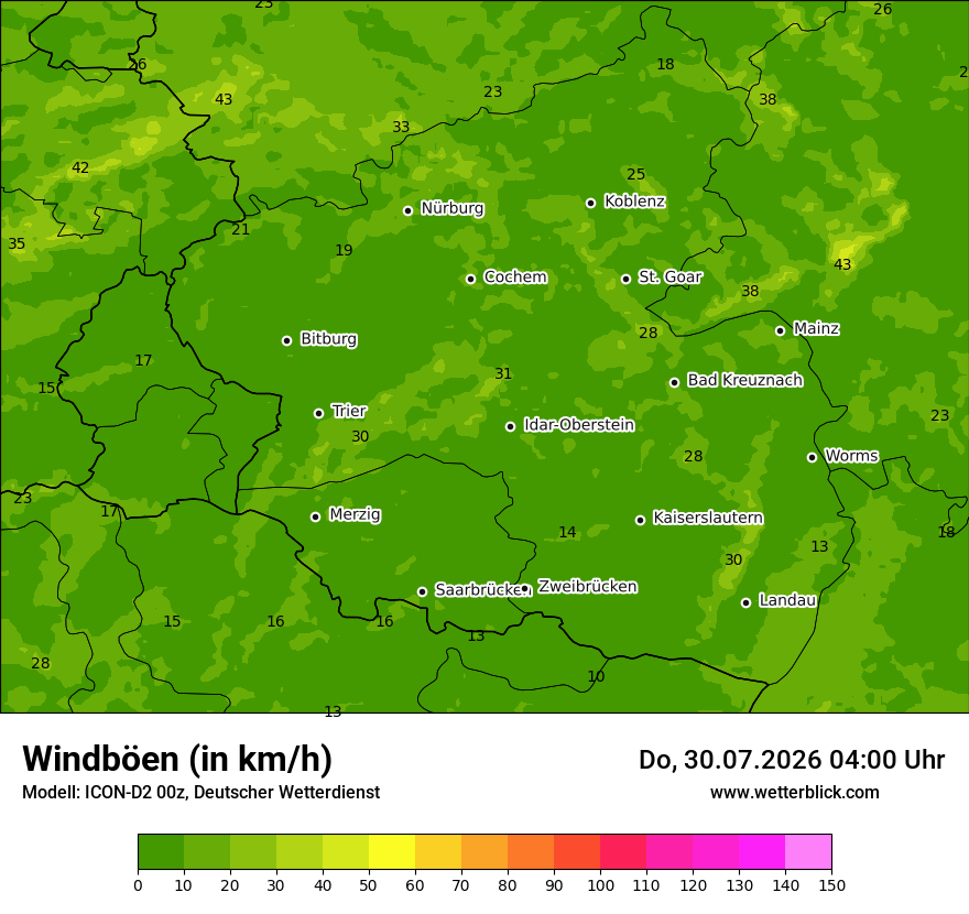 Maximale Windböen