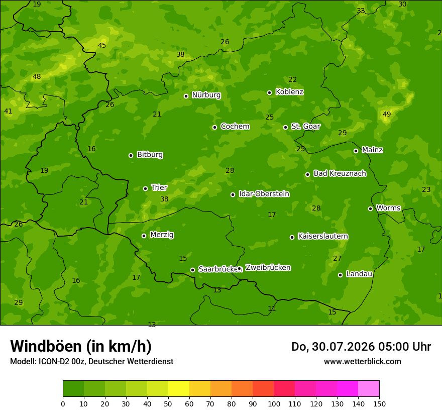 Maximale Windböen