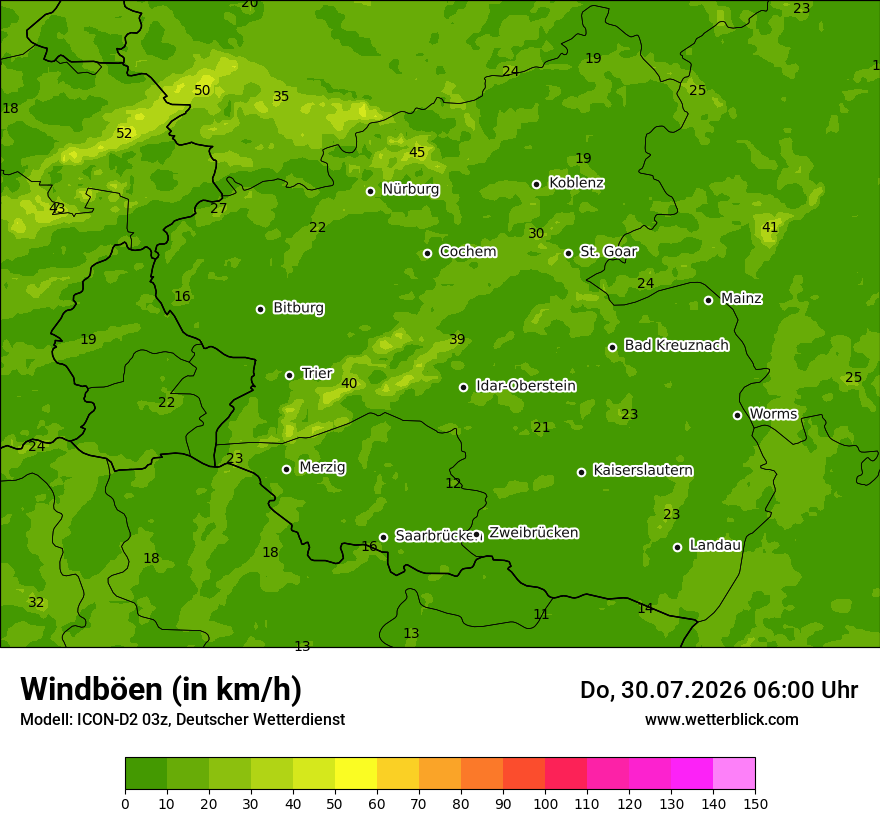 Maximale Windböen