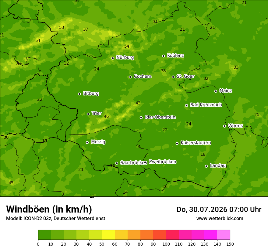 Maximale Windböen