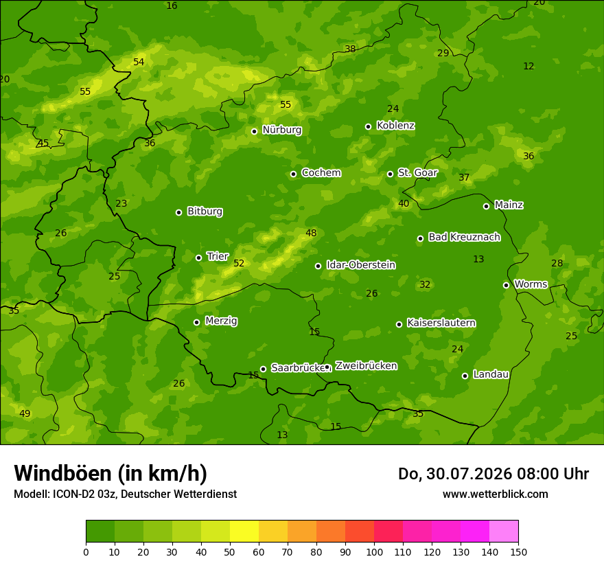 Maximale Windböen
