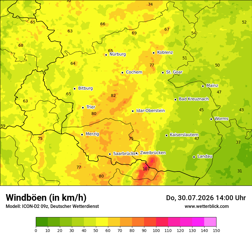 Maximale Windböen