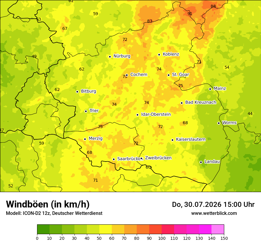 Maximale Windböen