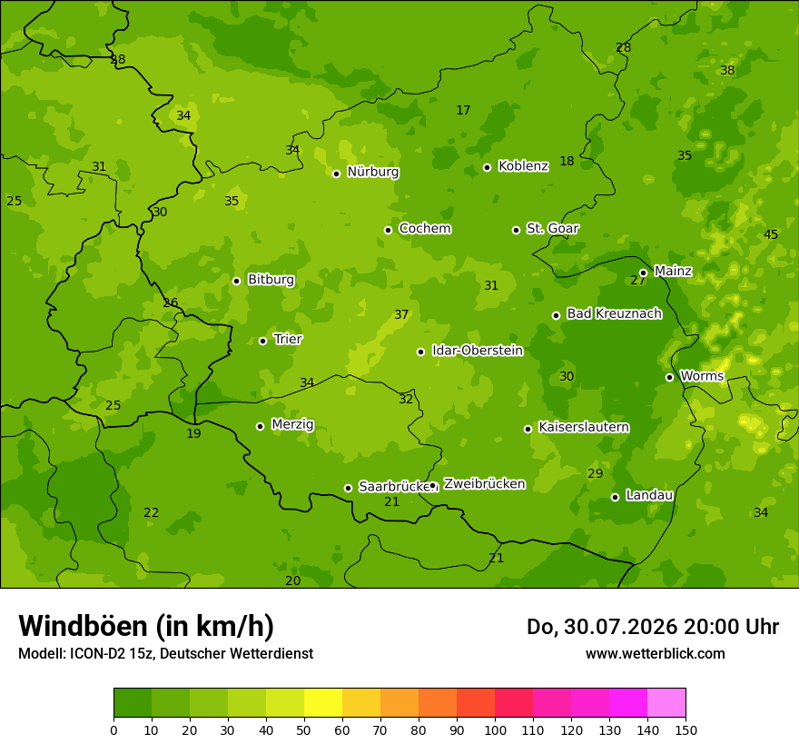 Maximale Windböen