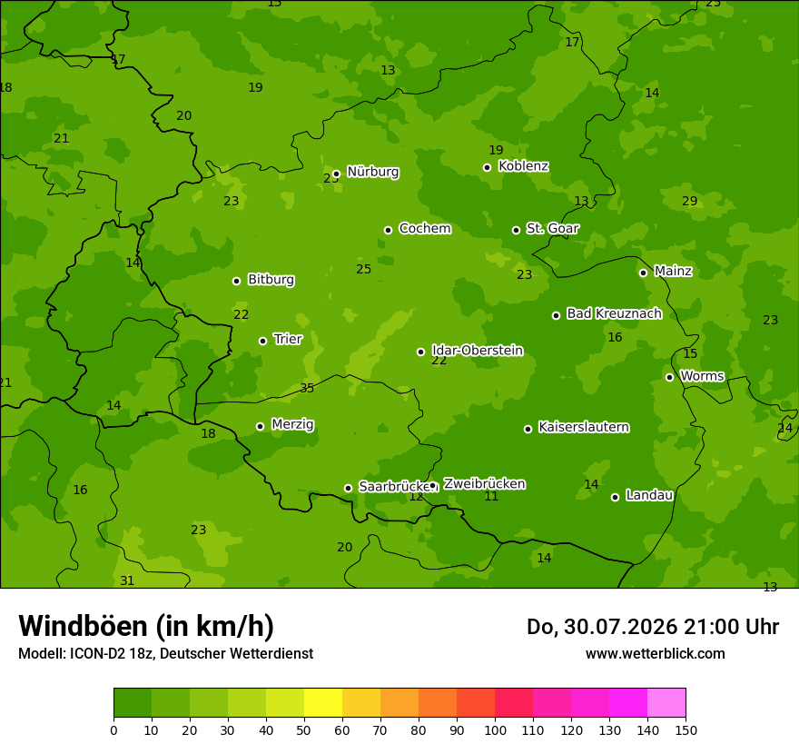 Maximale Windböen