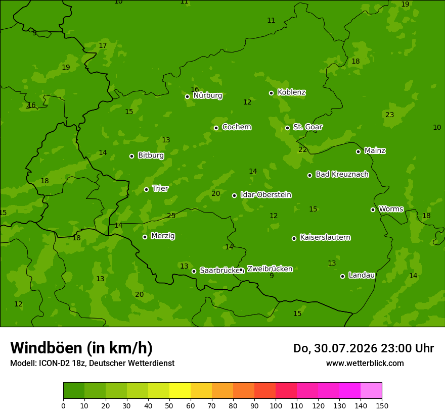 Maximale Windböen