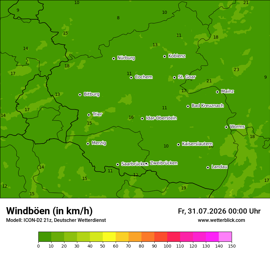 Maximale Windböen