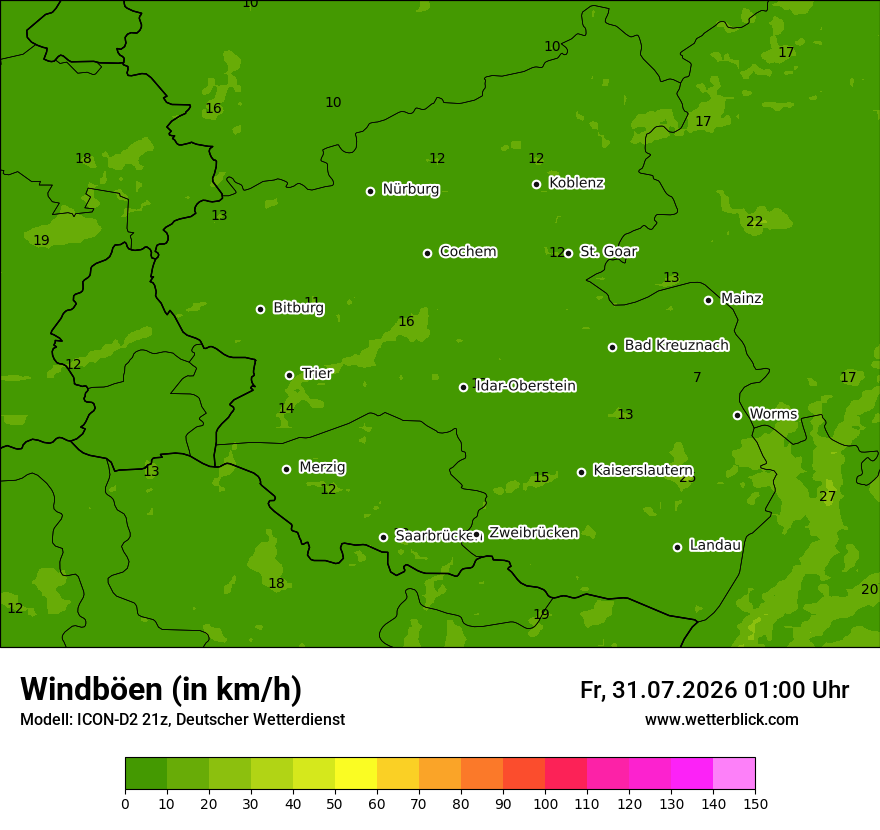 Maximale Windböen