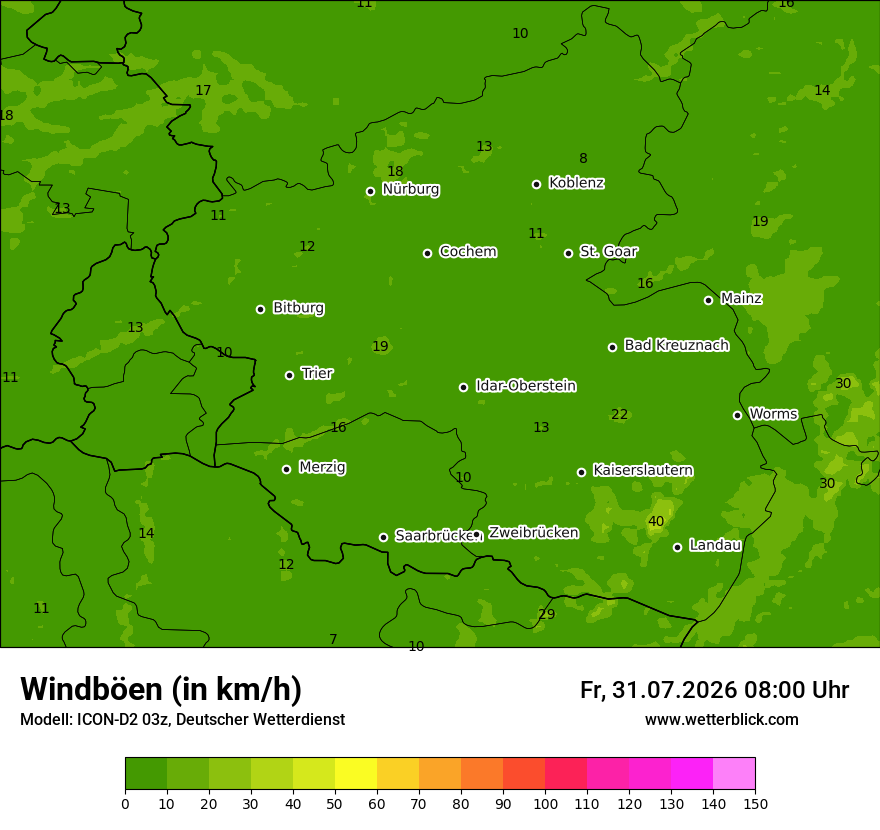 Maximale Windböen