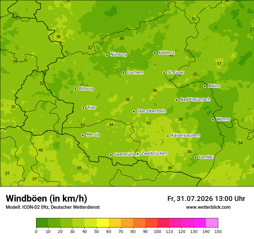 Maximale Windböen