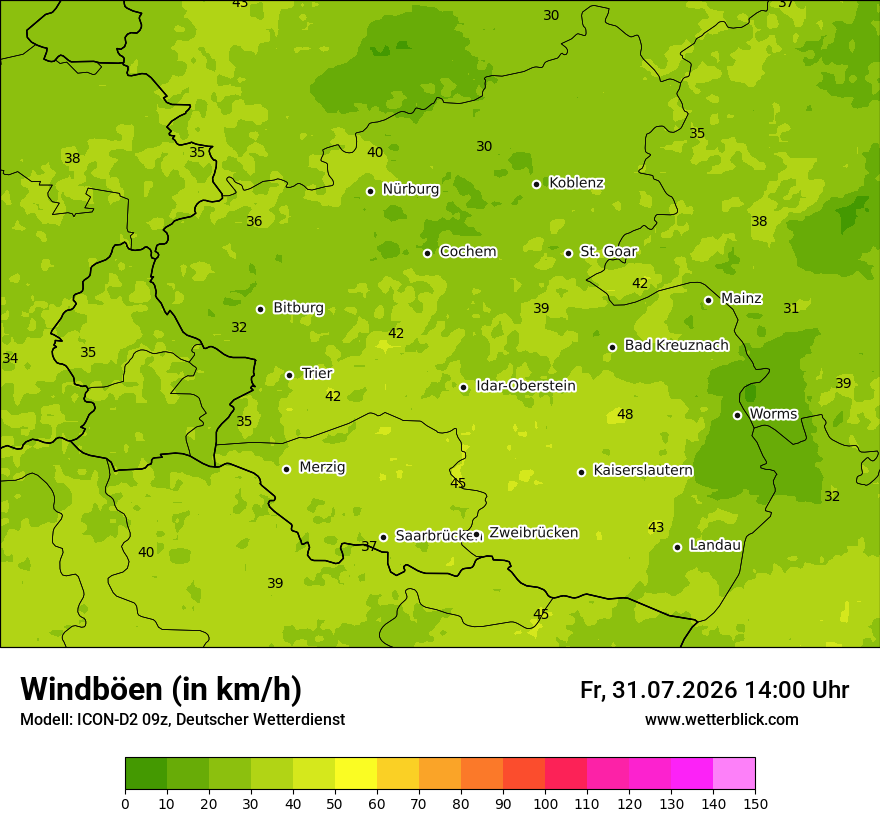 Maximale Windböen
