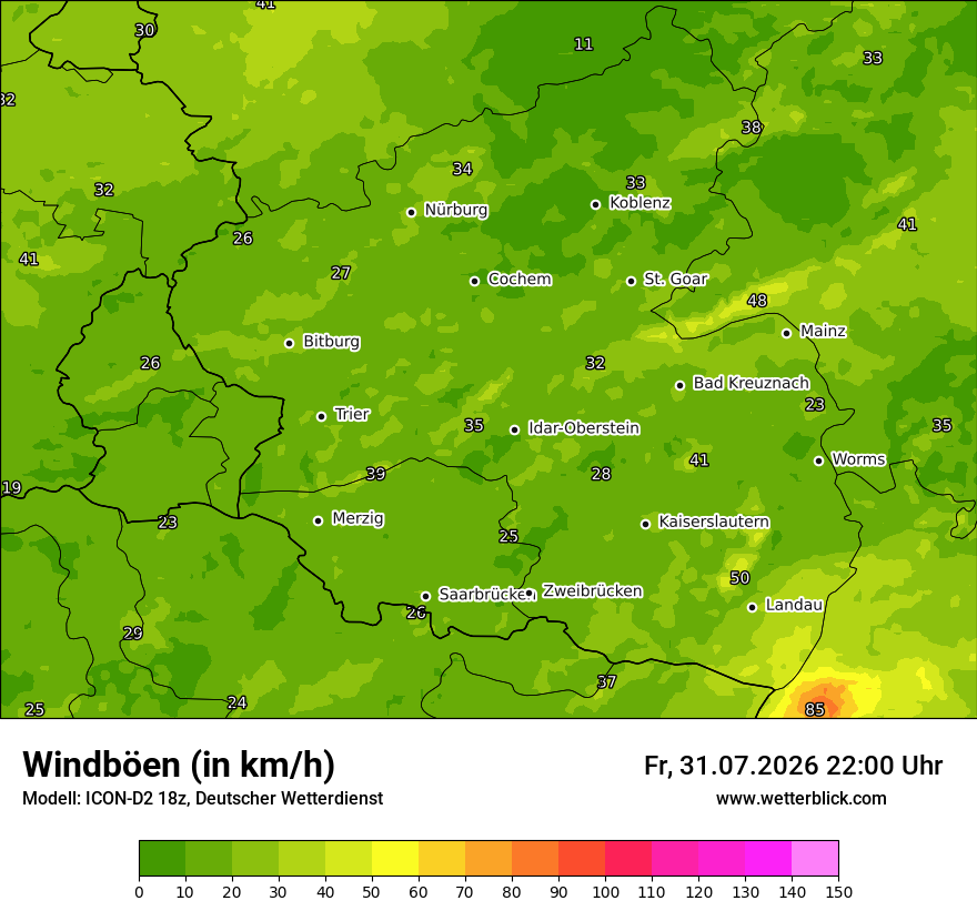Maximale Windböen