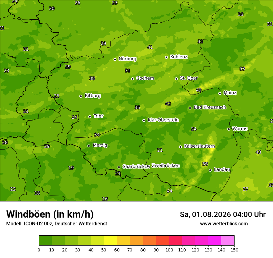 Maximale Windböen