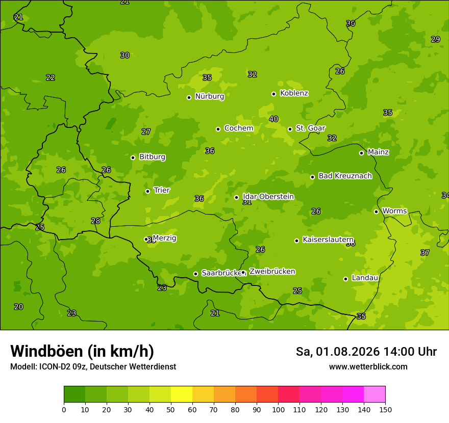 Maximale Windböen