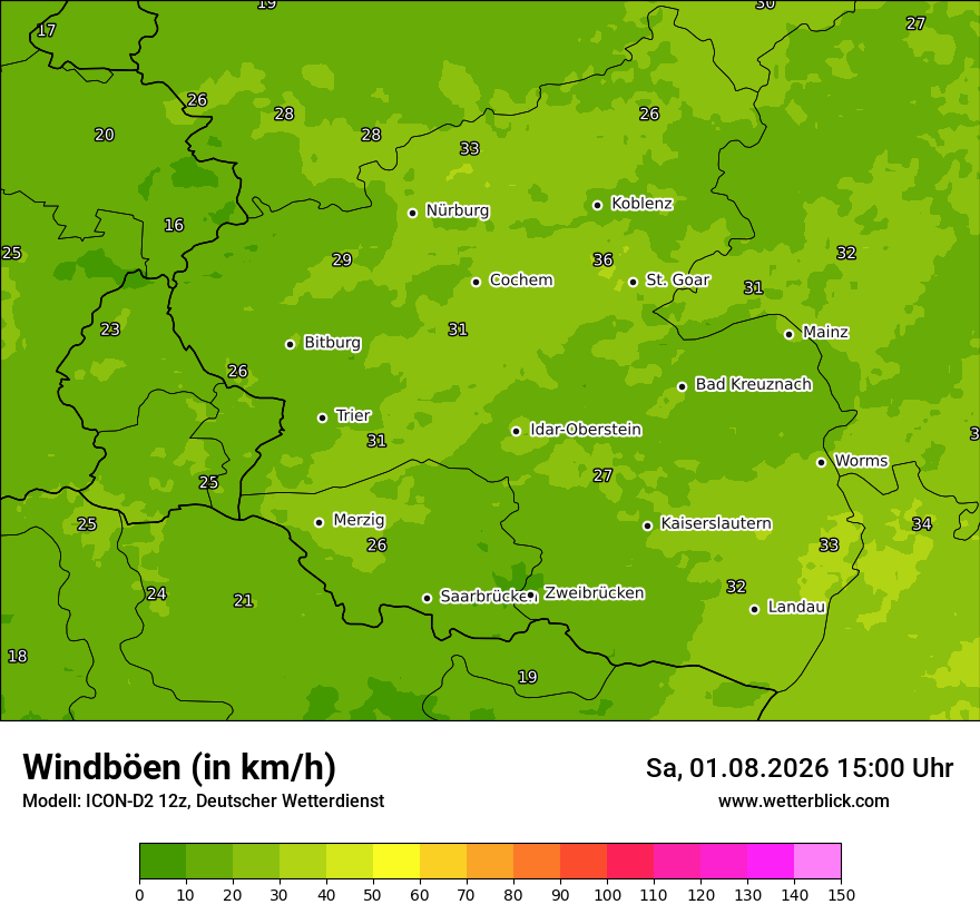 Maximale Windböen