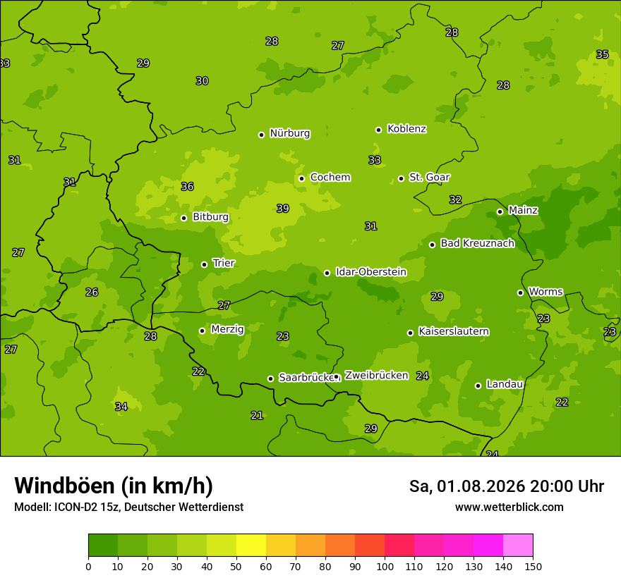 Maximale Windböen
